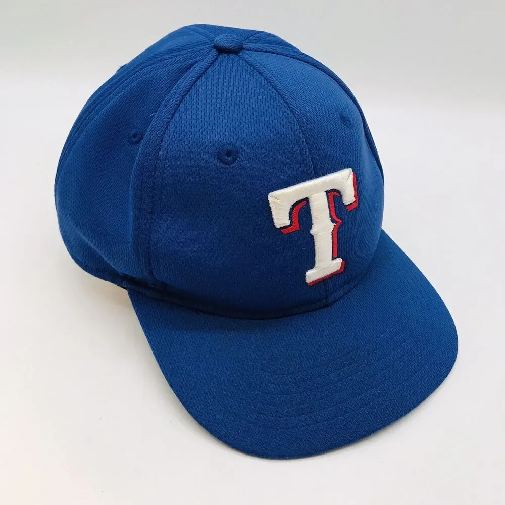 Texas Rangers Official MLB Youth Ball Cap OC Sports Blue Logo Mesh Strapback Hat